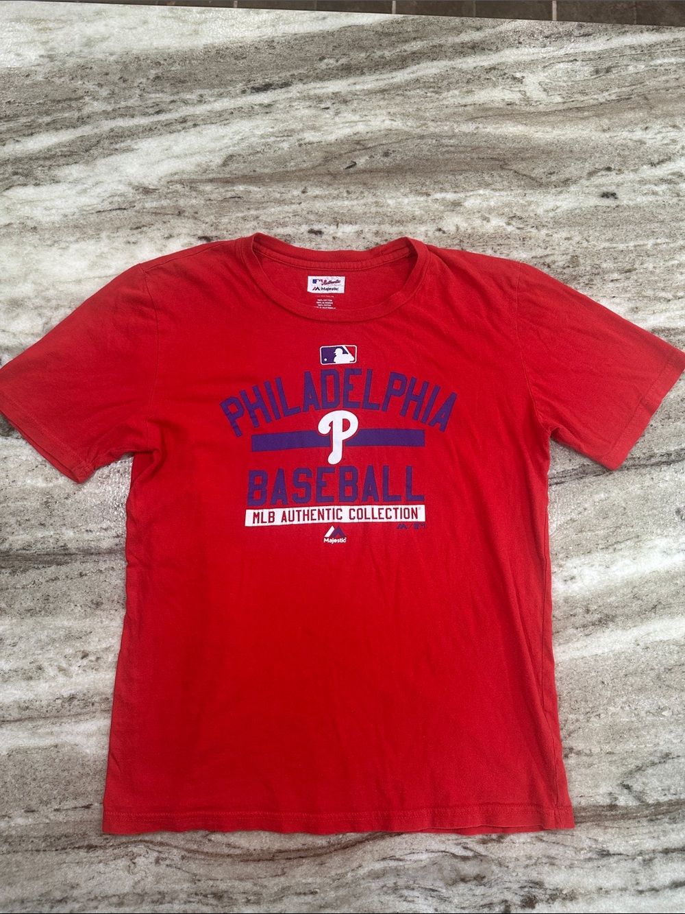 Philadelphia Phillies MLB Logo Majestic Ultra Soft Youth Tee Shirt Sz XL 16-18